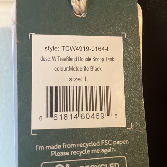 🖤Tentree NWT Women’s L double scoop tank top - Picture 6 of 6